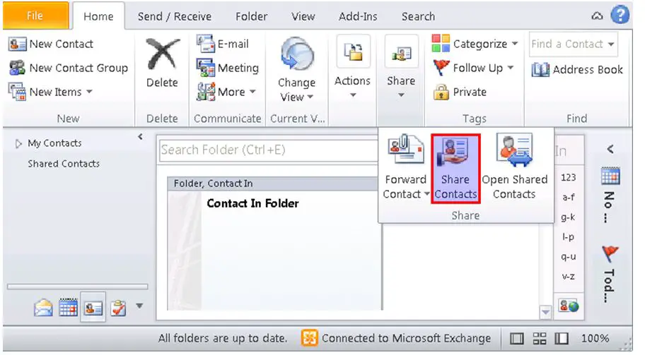 How to share outlook contacts using simple steps techyv